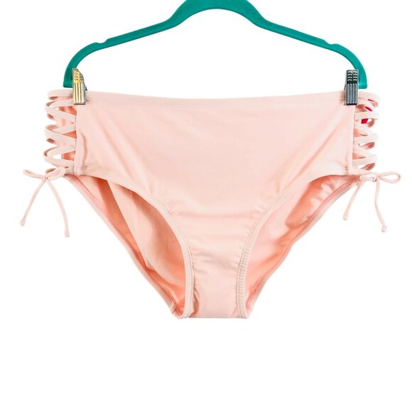 Xhilaration Bikini Bottom Cheeky Strappy Tie Sides Light Pink Size 24W/26W - Picture 1 of 3